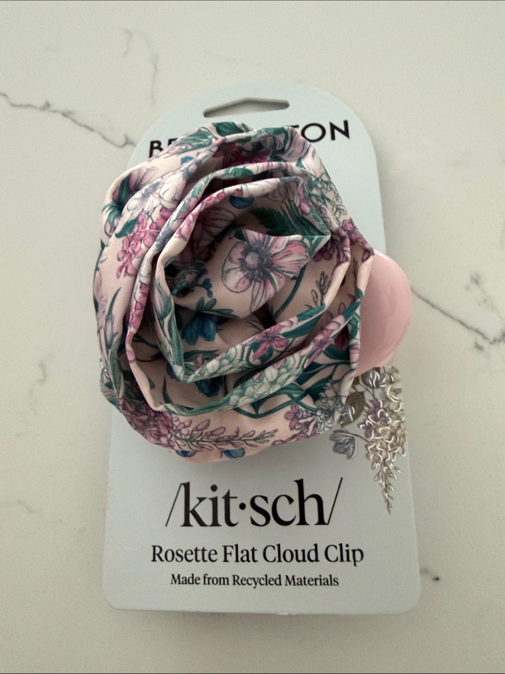 kitsch Pink Floral Rosette Cloud Clip